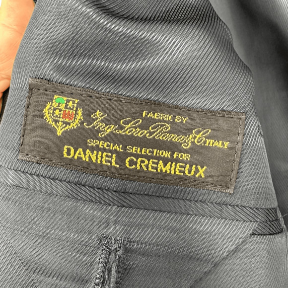 Cremieux Loro Piana Mens Blazer 44L Wool Sport Coat Navy Pinstriped Two Buttons - Picture 4 of 14